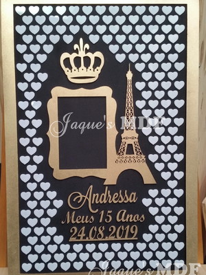 Quadro de assinaturas paris 200 corações