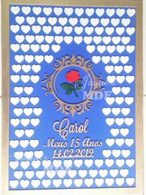 Quadro de assinaturas 200 corações rosa