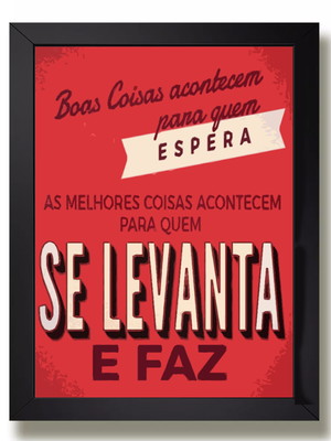 Quadro poster decorativo com moldura frases motivacionais