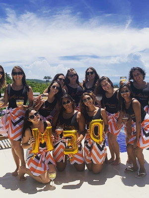 Canga praia piscina personalizada com inciais nome madrinhas
