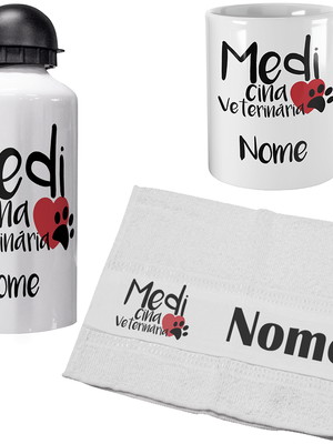 Kit medicina veterinária personalizado com nome