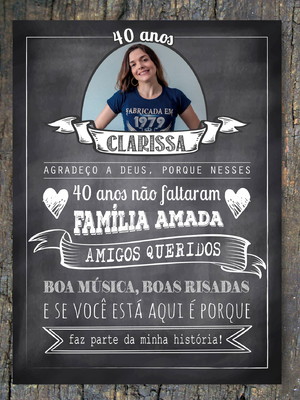 Chalkboard adulto impresso 50 x 68 cm