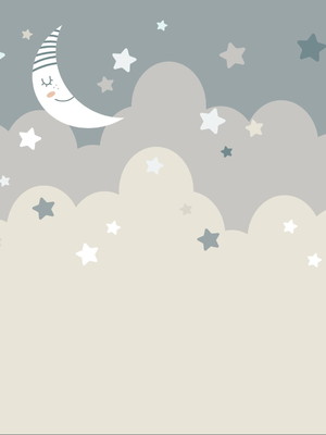 Papel de parede infantil lua com estrela ( tatiana marques )