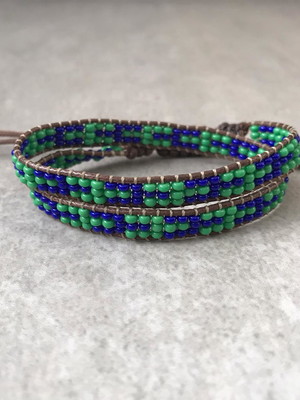 Pulseira tear 2 voltas miçangas