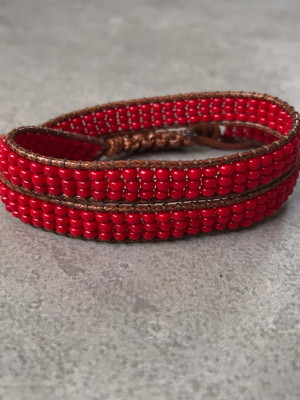 Pulseira tear 2 voltas miçangas