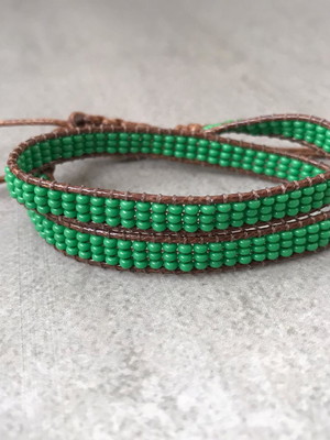 Pulseira tear 2 voltas miçangas