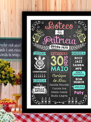 Chalkboard boteco colorido da patricia