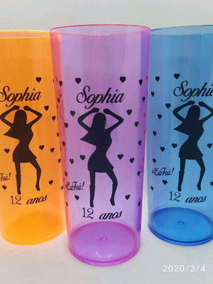 Copo long drink balada neon