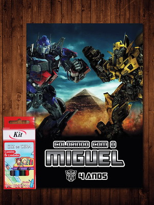 Livro de colorir / transformers (giz de cera)