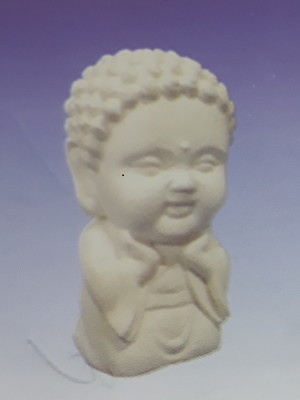 Escultura mini monge dourado imagem para pintar em gesso