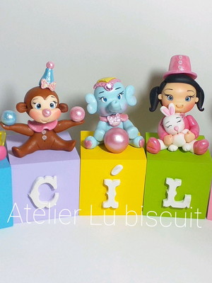 Cubos de mdf biscuit circo rosa