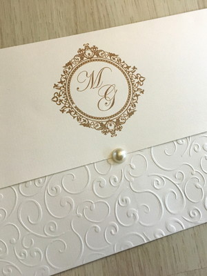 Convite de casamento alto relevo