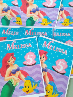 Kit com 15 unidades livro de colorir pequena sereia com giz
