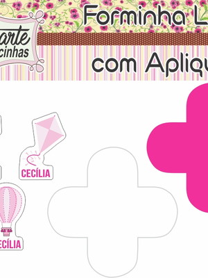 Forminha lisa com aplique balão, pipa, cata vento