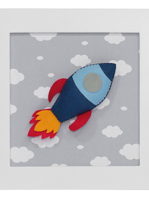 Quadrinho decorado foguete astronauta planeta infantil bebê