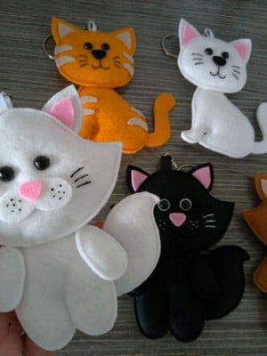 Chaveiro gatinhos em feltro