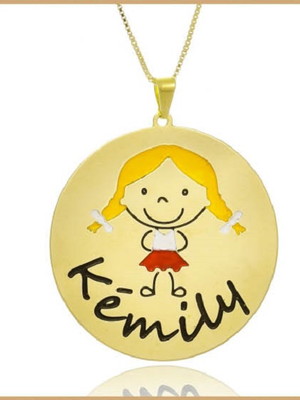 Colar personalizado redondo menina com nome