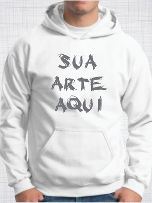 Blusa moletom canguru branco personalizado