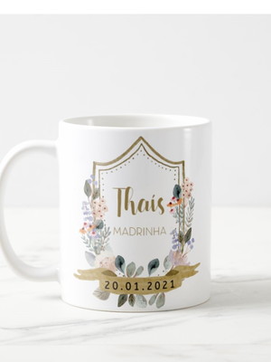 Caneca casamento elegante presente madrinha lembrança