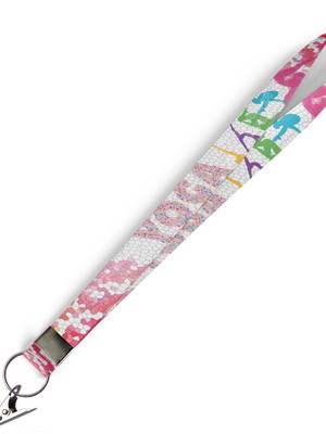 Cordão para crachá yoga c0187p para crachá presilha jacaré