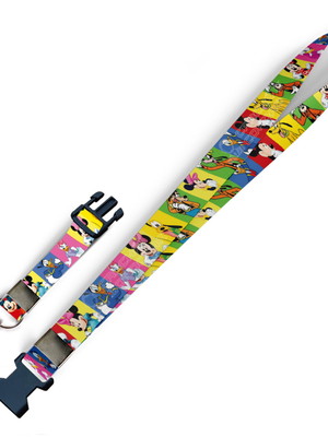 Cordão para crachá personagens da disney c0176p fecho bolsa