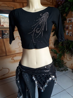 Conjunto cropped 3/3 + lenço de quadril