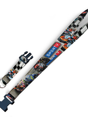 Cordão para crachá moto gp c0141p com fecho bolsa e jacaré