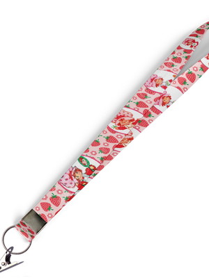 Cordão para crachá moranguinho frutilla c0136p com jacaré
