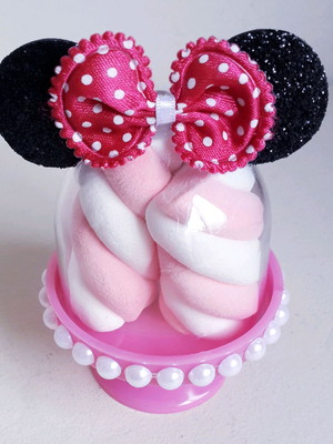 Kit de mini cúpulas tema minnie pink com 10 uni