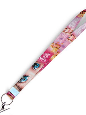Cordão para crachá barbie c0094p com presilha jacaré