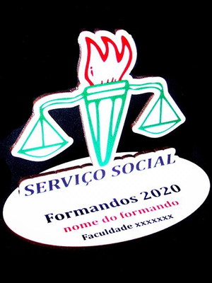 Lembranças formandos serviço social mdf colorido