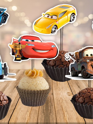 Toppers carros disney - 100 unidades