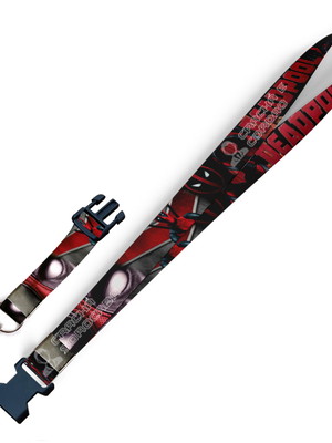 Cordão para crachá deadpool c0077p com fecho bolsa e jacaré