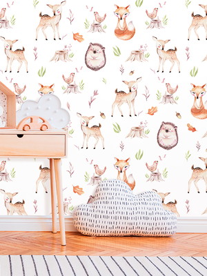 Papel de parede baby floresta cute