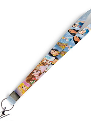 Cordão para crachá princesas c0059p com presilha jacaré