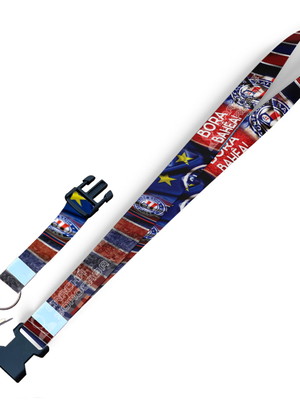 Cordão para crachá bahia f c c0031p com fecho bolsa e jacaré
