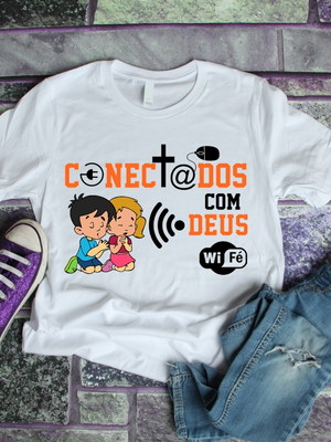 Camiseta religiosa conectados com deus