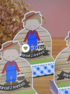 Lembrancinha fazendinha porta bis duplo fazendinha menino