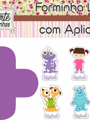 Forminha lisa com aplique monstros sa