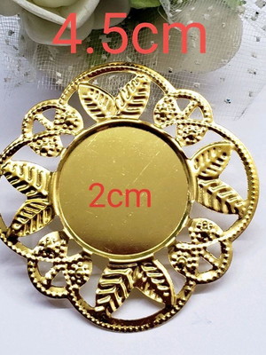Tag redondo metal dourada 4.5cm