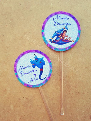 Topper para doces aladim 50 unidades