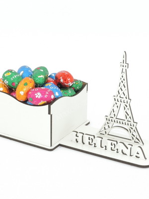 Porta doces centro de mesa personalizado mdf torre eiffel