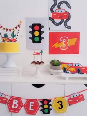Kit festas decoração tema carros mcqueen