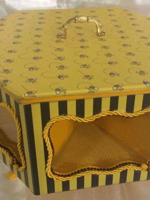 Baleiro grande decorado com 6 divisórias