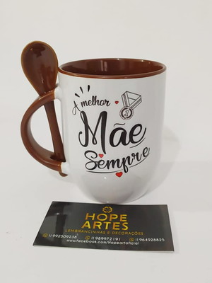 Canecas porcelana com colher