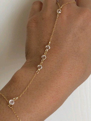 Pulseira de mão cristais