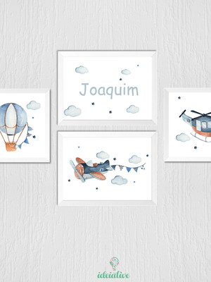Decoração infantil quarto de menino aquarela