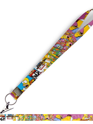 Cordão para crachá homer simpsons c0570p com presilha jacaré