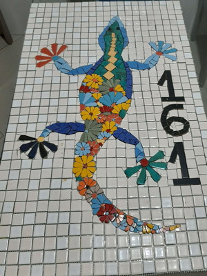 Número residencial mosaico