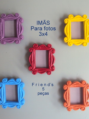 Kit porta retrato friends 3 x 4, 5 peças, com imã .